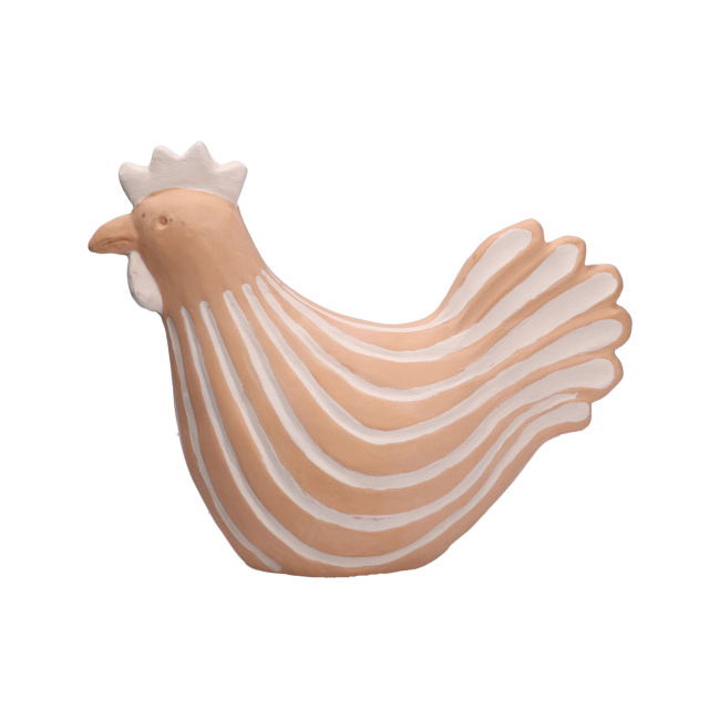 figure in the shape of a rooster in stripes