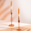 Set of 2 candles 24,6cm taper dip dye apricot - 2
