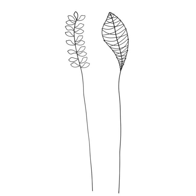 Set of 2 decorative wire leaves