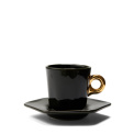 Cup with saucer Sculpture 90ml for espresso green - 1