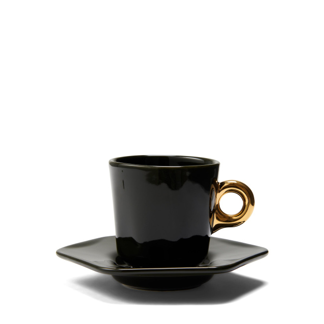 Cup with saucer Sculpture 90ml for espresso green