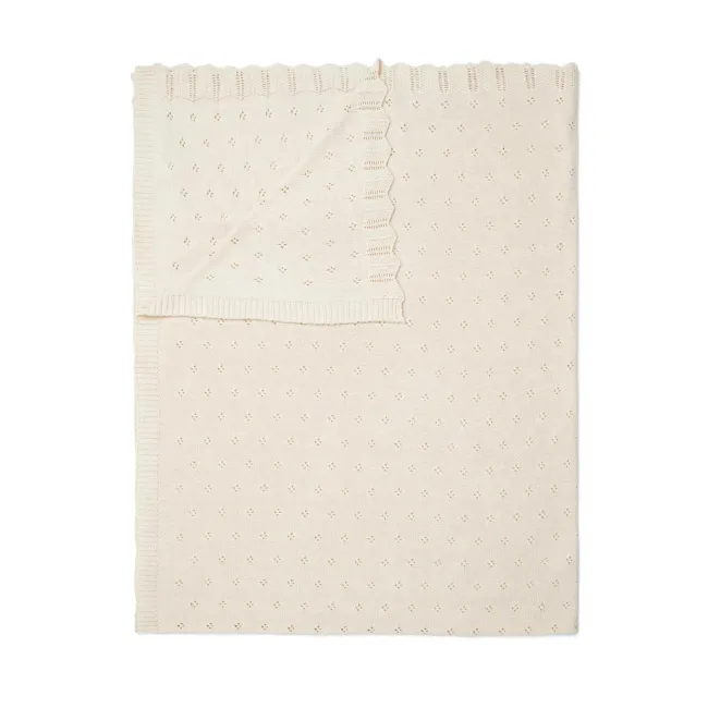 Pled Knited Ajour 130x170cm anique white