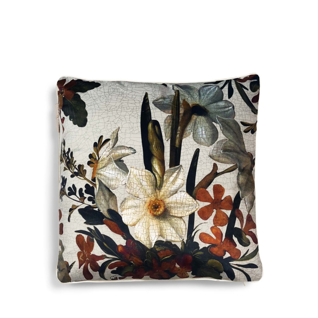 cushion Daffodils Reunited 50x50 white