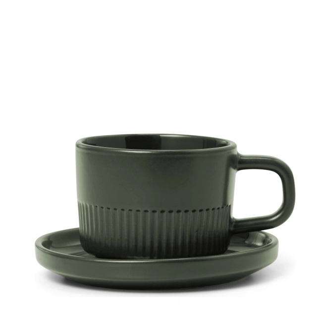 Cup with saucer Moments 100ml do espresso olive green