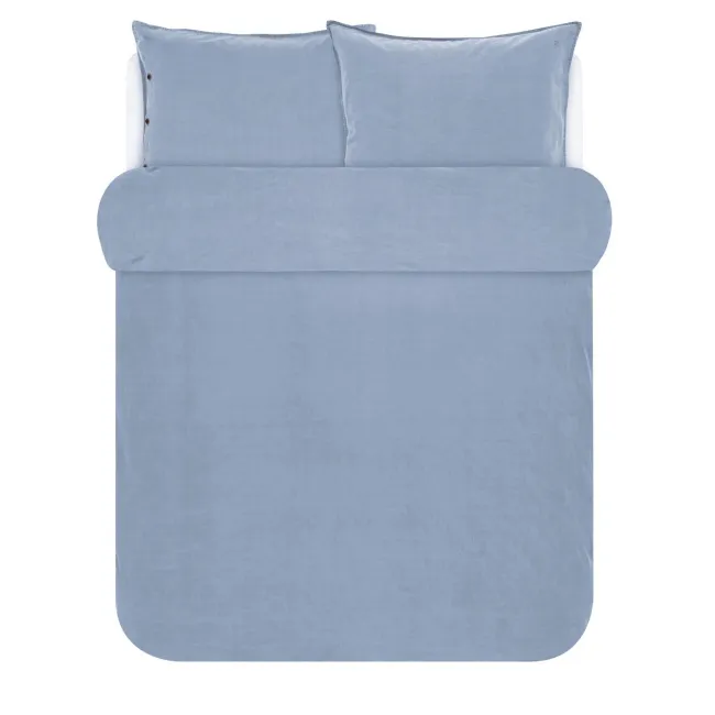 Komplet pościeli Senja 200x220cm + 80x80 niebieski w drobną jodełkę