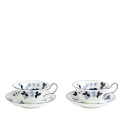 Set of 2 cups saucers with Wild Strawberry 177ml for tea Ink Blue - 1