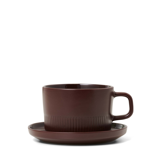 Cup wth saucer Moments 200ml do kawy earth brown