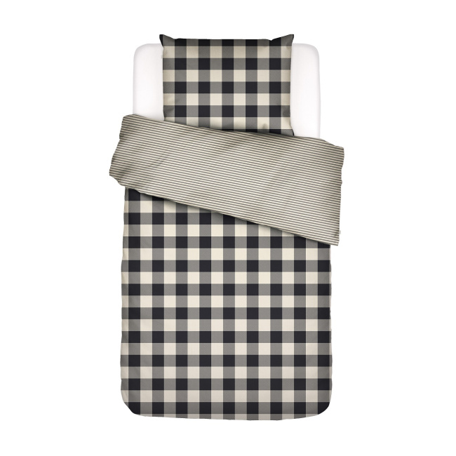 bedding Chess 135x200cm with pillowcase 80x80cm anthracite - 1