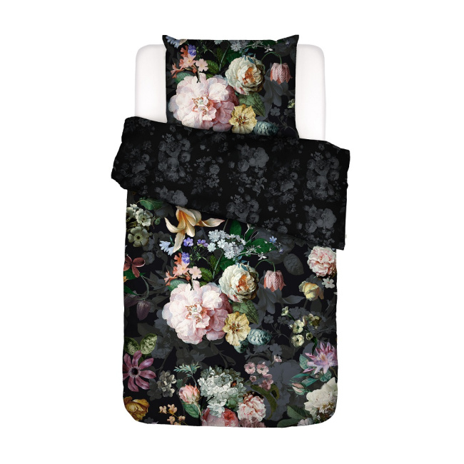 Bedding Fleur Festive 135x200cm with pillowcase 80x80cm floral black