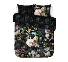 Pościel Fleur Festive z 2 poszewkami na poduszki 80x80cm kwiecisty czarny
