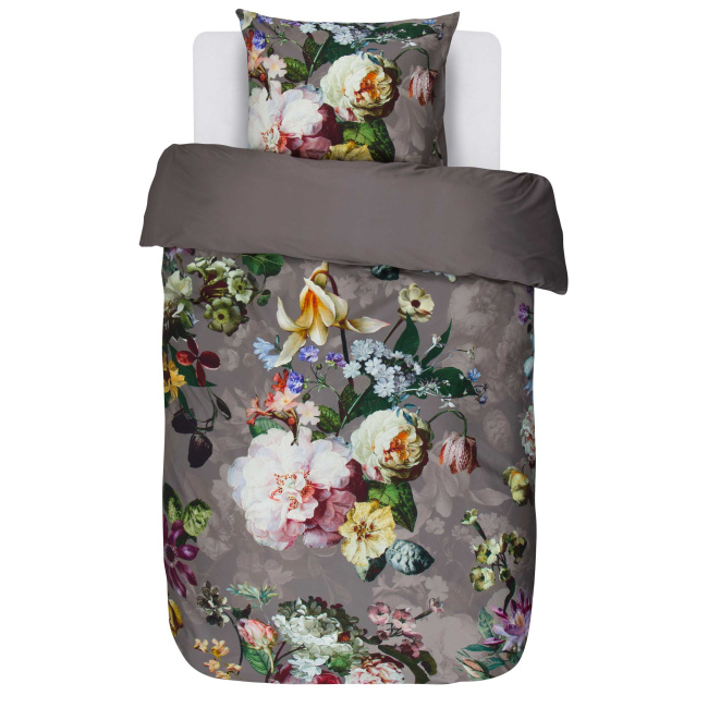 Bedding Fleur 135x200cm with pillowcase 80x80cm dark grey - 1