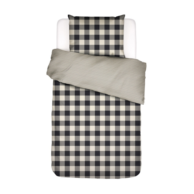 bedding Chess 140x220cm with pillowcase 60x70cm anthracite - 1