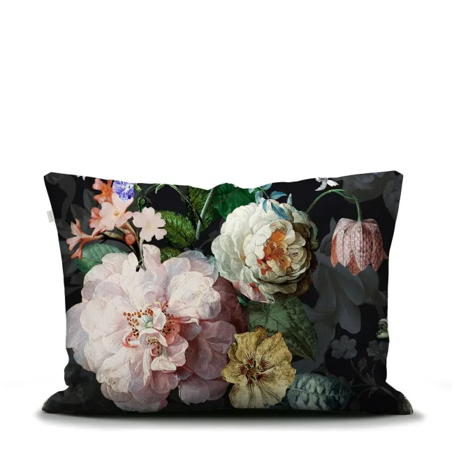 Poszewka na poduszkę Fleur Festive 60x70cm kwiecista czarna