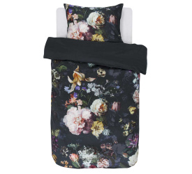 Pościel Fleur 140x220cm z poszewką na poduszkę 60x70cm granatowy
