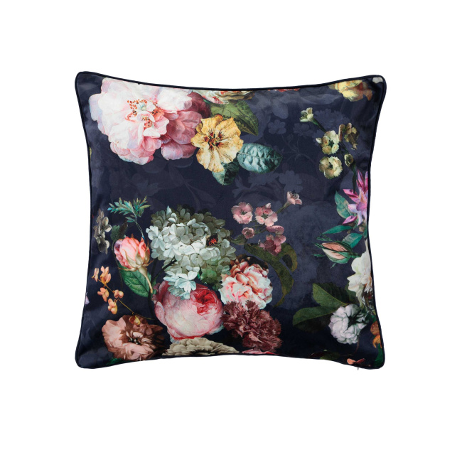 cushion Fleur 50x50cm navy blue