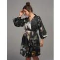 Kimono Fleur Festive XL granatowe - 3