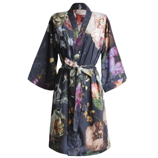 Kimono Fleur S granatowe