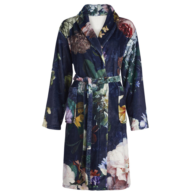 dressing gown Fleur XS navy blue