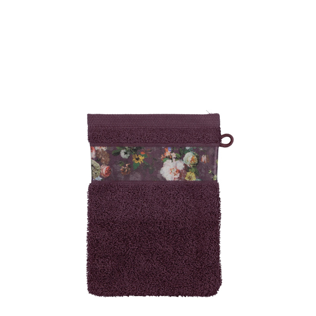 bath mitt Fleur 16x22cm plum