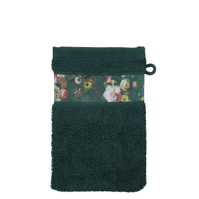 bath mitt Fleur 16x22cm green