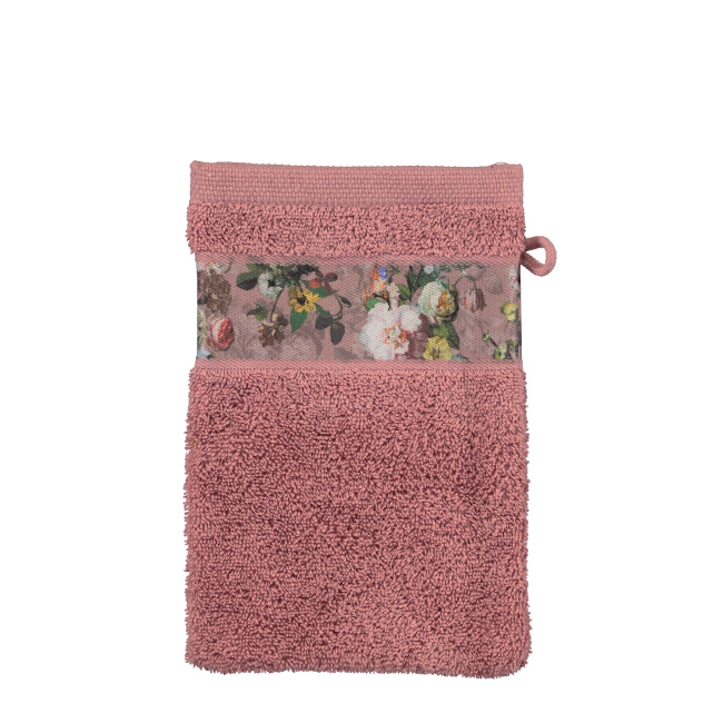 Bath mitt Fleur 16x22cm dirty rose