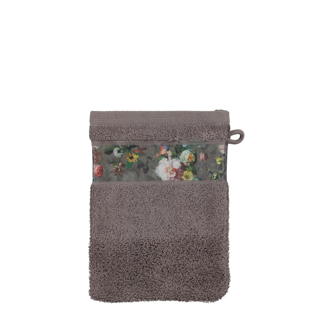 Bath mitt Fleur 16x22cm grey - 1