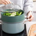 Steam cooking lid 24cm green - 2