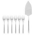 Set of 6 forks Linear + cake server - 1