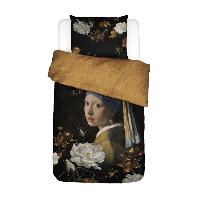 Bedding Floral Girl 140x220cm with pillowcase 60x70cm black - 1