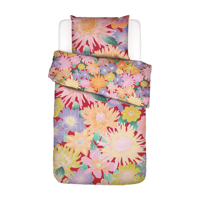 Bedding Flower fling 135x200cm with pillowcase 80x80cm floral red