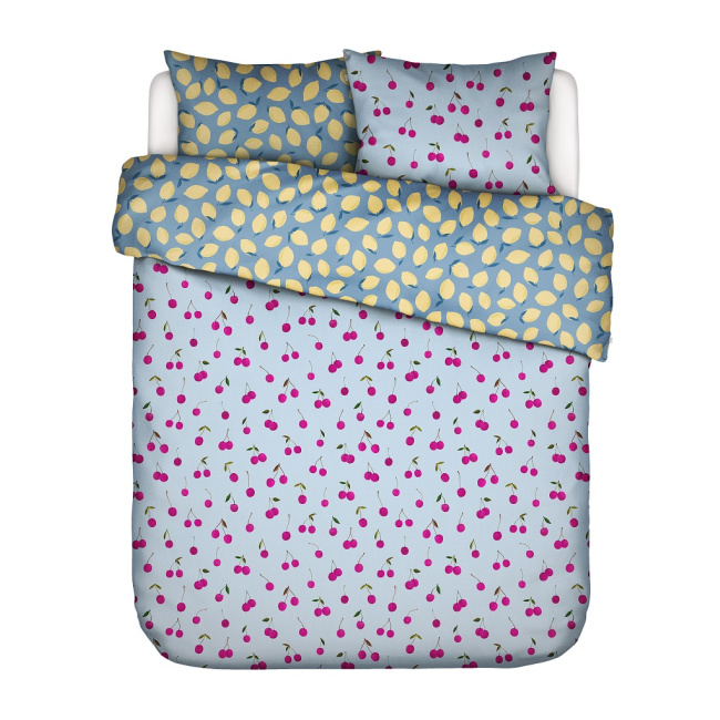 Bedding set Zesty Cherry 200x220cm with 2 pillowcases 60x70cm iceblue - 1