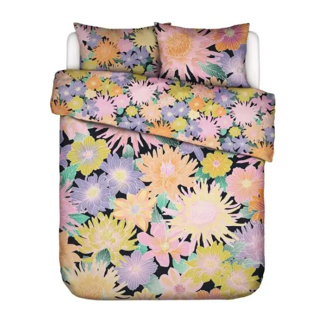 Bedding Flower fling 200x220cm with 2 pillowcases 60x70cm black