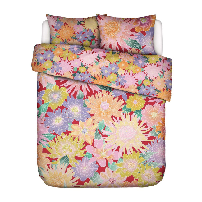 Bedding Flower Fling 200x220cm with 2 pillowcases 60x70cm floral red