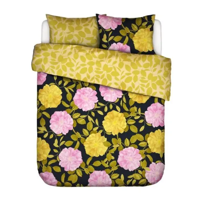 Bedding Bloom with a view 200x220cm with 2 pillowcases 60x70cm black