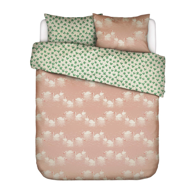 Bedding Swan Lake 200x220cm with 2 pillowcases 60x70cm pink