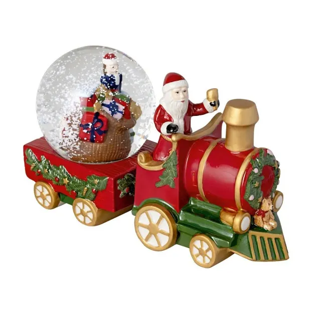 Figurka dekoracyjna Christmas Toys lokomotywa z kulą śnieżną