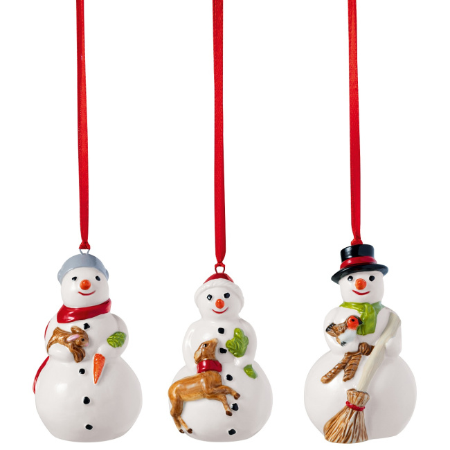 Set of 3 ornaments Nostalgic Ornaments snowmans - 1