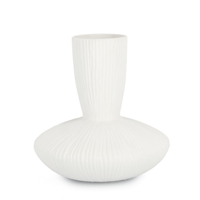 Vase Striped 23x22cm white