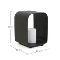 Lantern Led Ridley 25x26x35cm rechargeable anthracite - 3