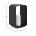 Lantern Led Ridley 25x28x45cm rechargeable anthracite - 3