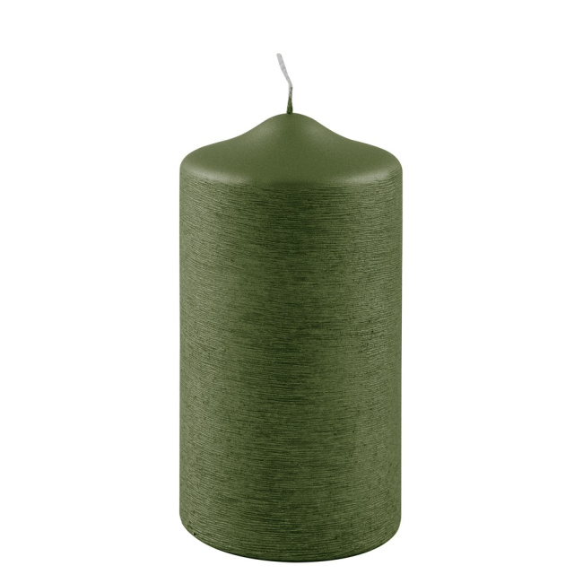 Candle 15x8cm 80h dark green