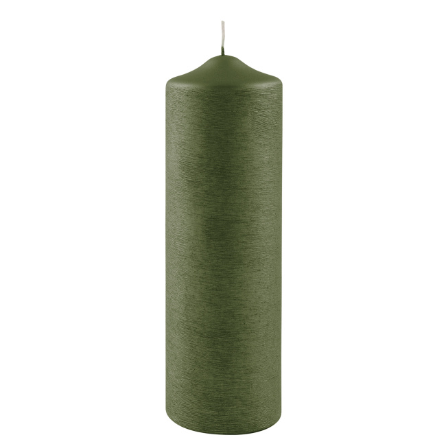 Candle 25x8cm 145h dark green