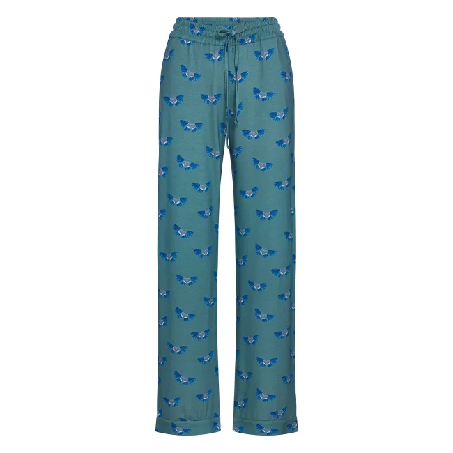 Nora Pajama Pants Size L Turquoise - 1