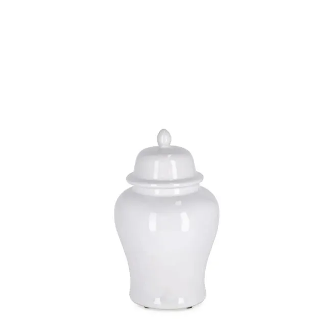Vase with cover 25x12cm white