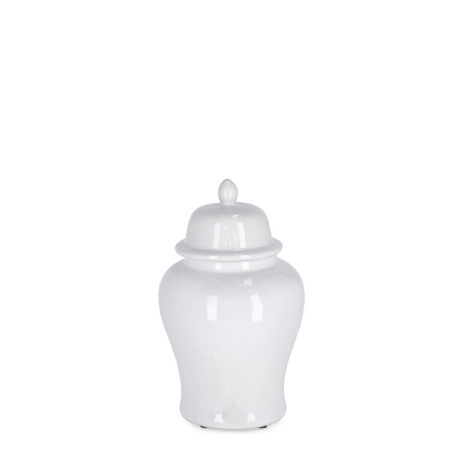 Vase with cover 25x12cm white - 1