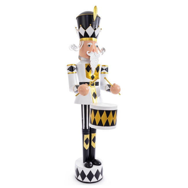 Decorative figurine 155x61cm soldier with drum white and black