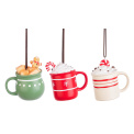 Christmas tree pendant mug 9.3cm (1 pcs. mix) - 1