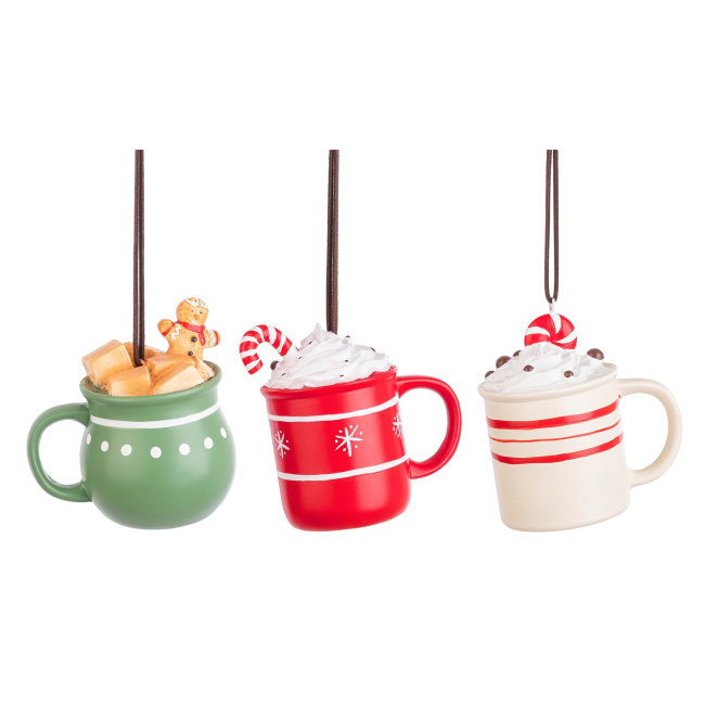 Christmas tree pendant mug 9.3cm (1 pcs. mix)