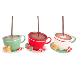 Zawieszka choinkowa filiżanka 10,8cm (1 sztuka mix)