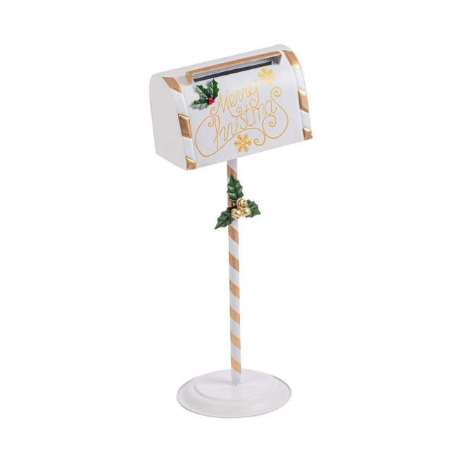 Decorative letterbox 90x36.6cm white and gold